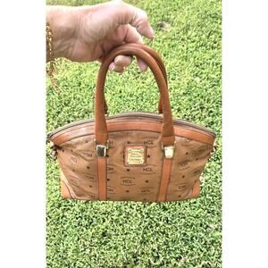HCL Vintage German Handcrafted Leather Brown Satchel Purse Bag